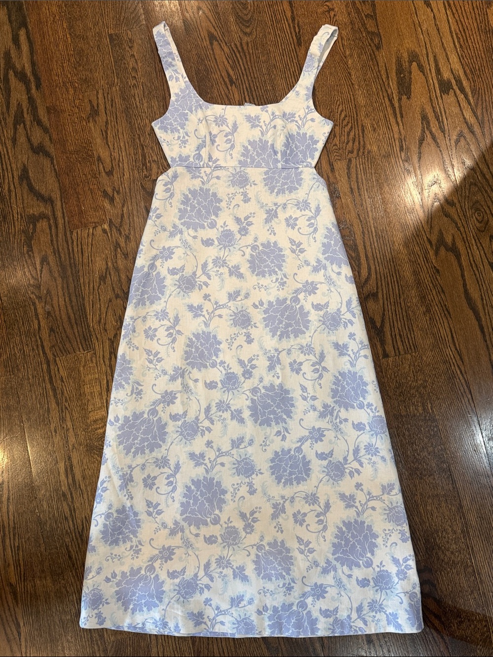 ZIMMERMANN Postcard Blue Floral Shoulder Tie Midi Dress Size 1 / US 6 / M - Picture 4 of 14